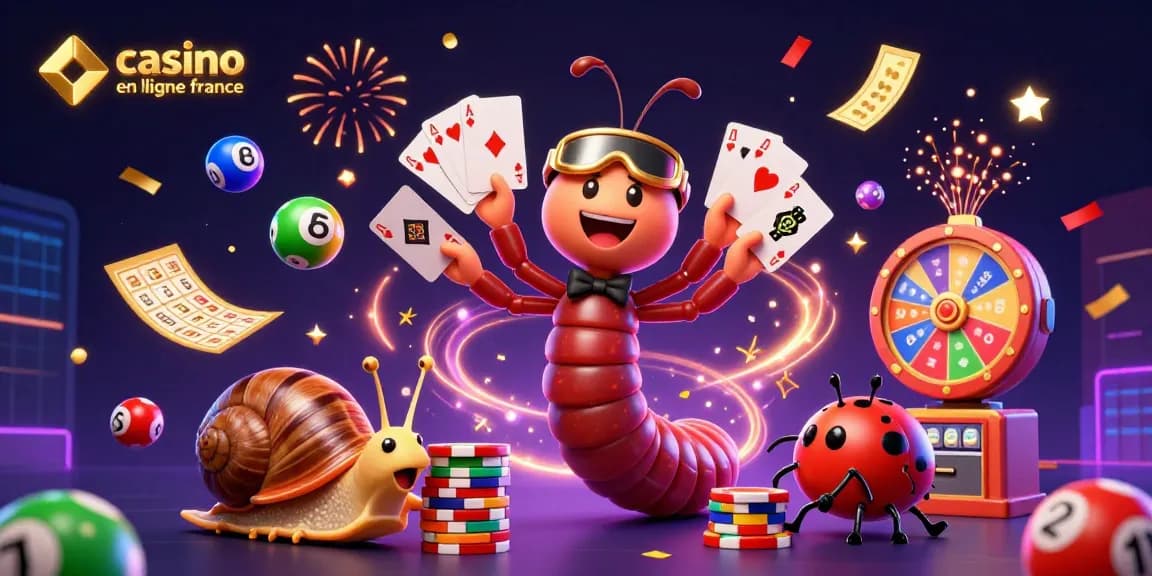 Gagnez avec des jeux chez le casino en ligne France grâce à un dealer cartoon et des éléments festifs.
