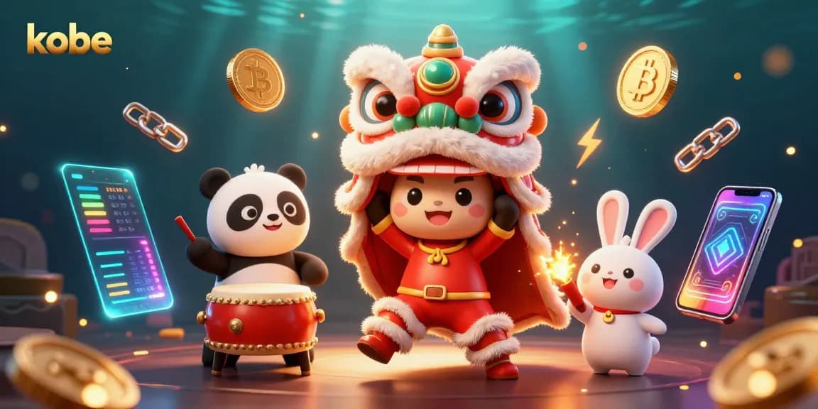 Engage with kobe's thrilling casino experience featuring animated characters and cryptocurrency elements.