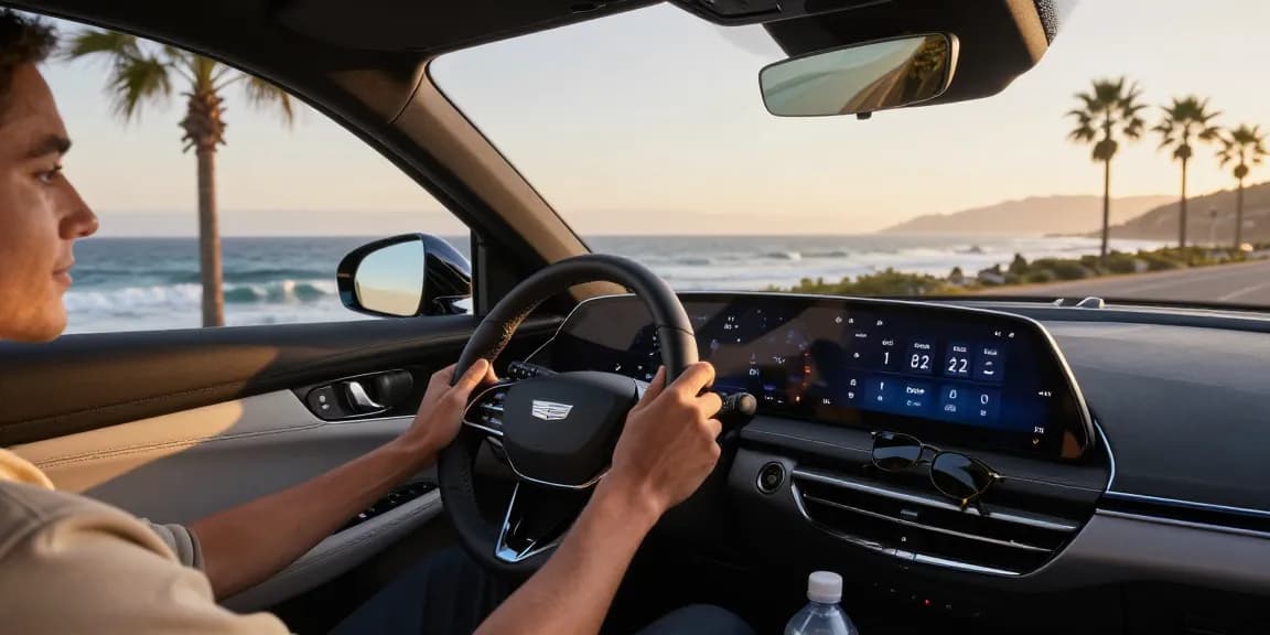 Cadillac Lyriq parked at sunset while exploring do the driving modes in cadillac lyriq offer different ranges or battery usages?