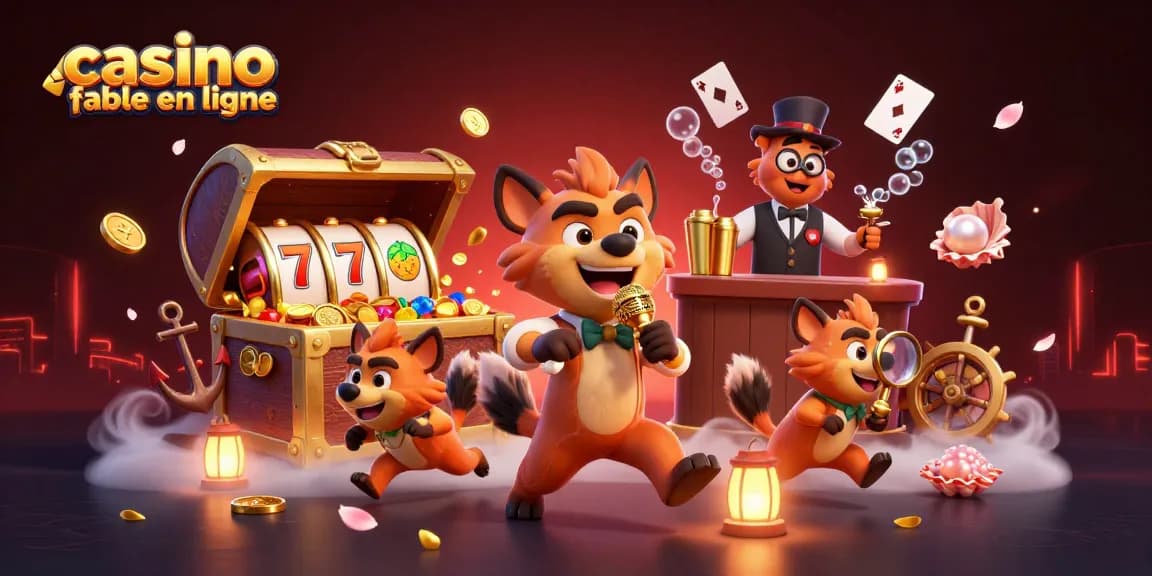 Une illustration 3D captivante avec une bande de hyènes dans un club de casino, représentant un casino fiable en ligne.