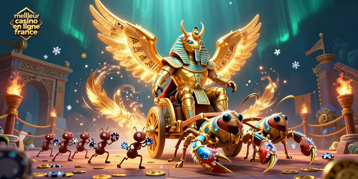 Jouez au meilleur casino en ligne France avec d'incroyables personnages et jeux dans une scène dynamique.