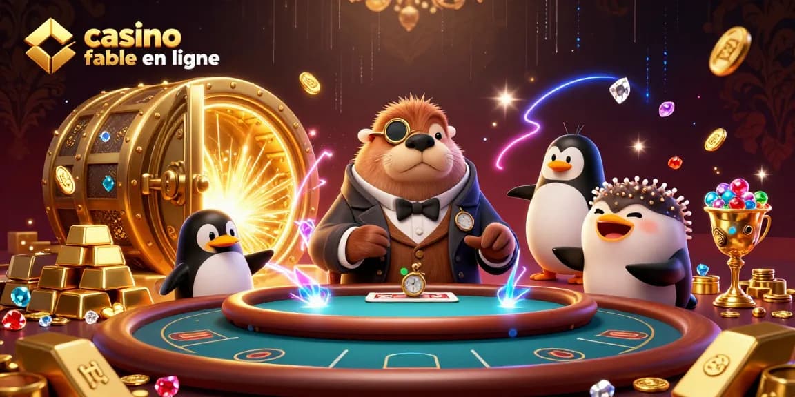 Découvrez un casino fiable en ligne avec un phoque victorien jouant au poker sous l'eau, entouré de trésors.