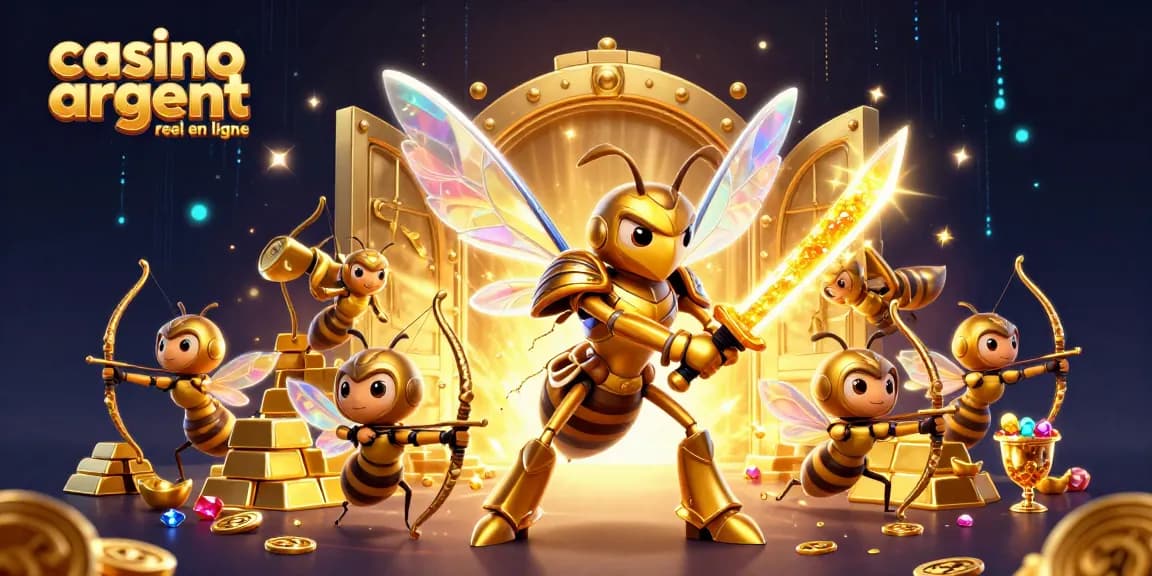 Débloquez des gains sur le casino argent réel en ligne avec une illustration dynamique et des éléments de jeu captivants.