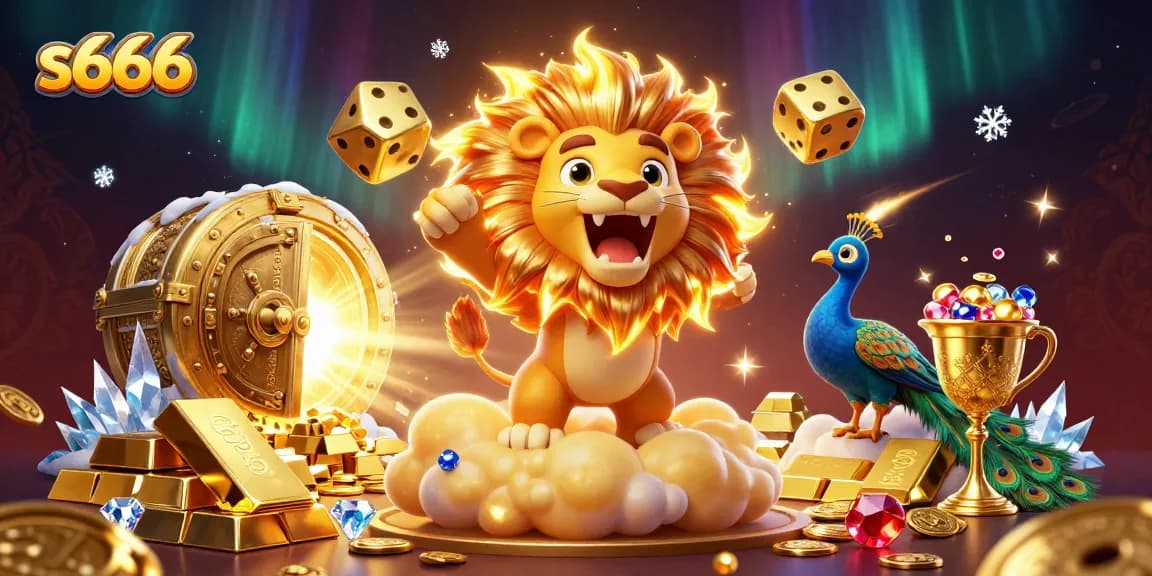 s666 players explore a thrilling 3D digital casino adventure with golden dice and radiant gems.