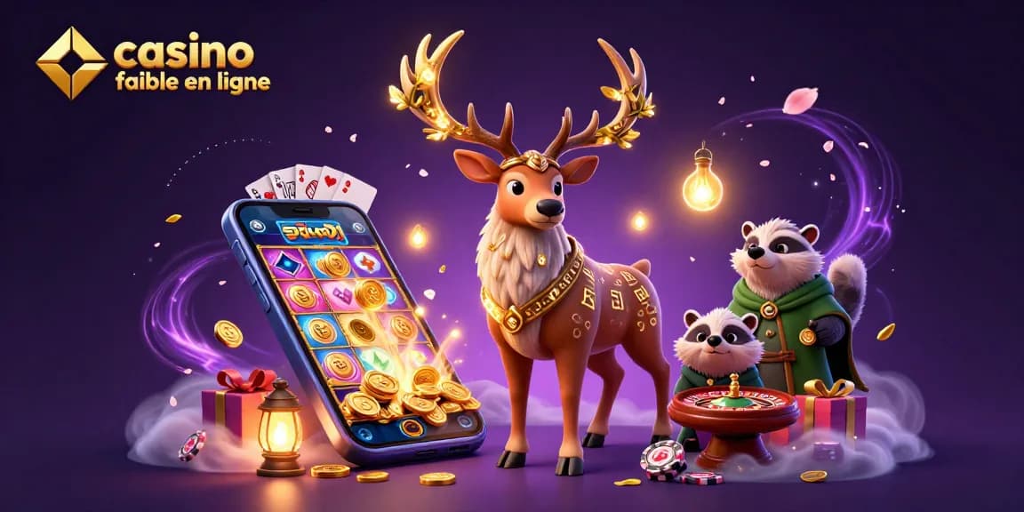 Découvrez une scène captivante de casino fiable en ligne avec un cerf druide et un blaireau.