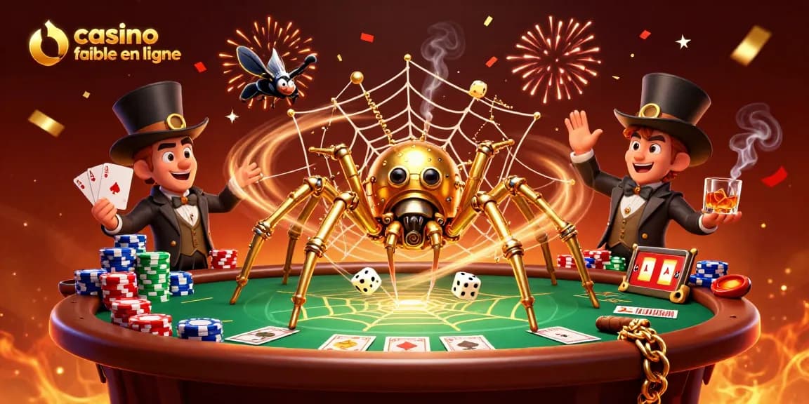 Plongez dans l'univers des jeux de casino fiable en ligne avec une araignée dorée steampunk et un gentleman piégé.