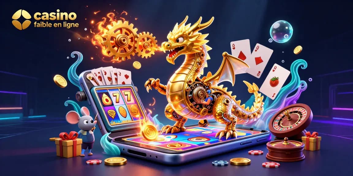 Découvrez l'univers du casino fiable en ligne avec un dragon mécanique et des jeux passionnants.