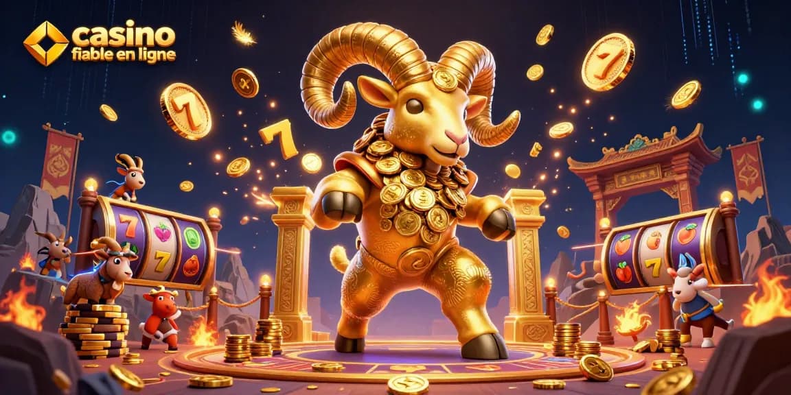 Engagez-vous dans un casino fiable en ligne avec des symboles de machines à sous et des personnages 3D dynamiques.
