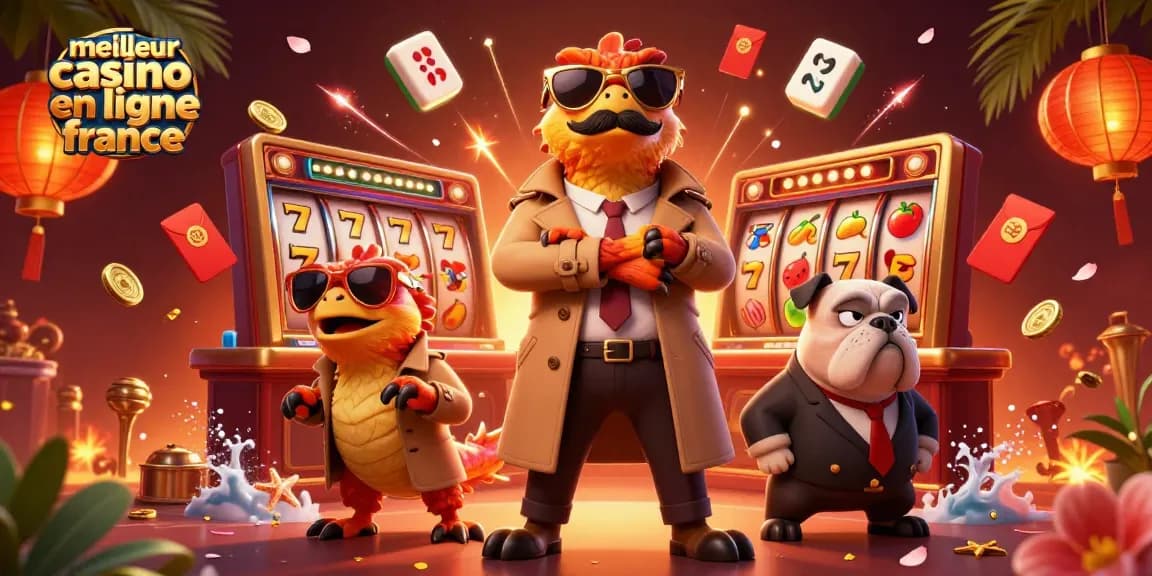 Les trois raptors déguisés en homme tentent d'entrer dans un casino VIP, illustrant le meilleur casino en ligne en France.