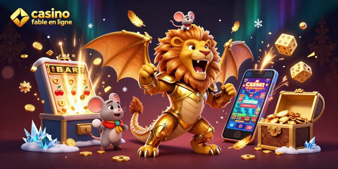 Casino fiable en ligne : illustration dynamique avec chimère, machine à sous et jeu