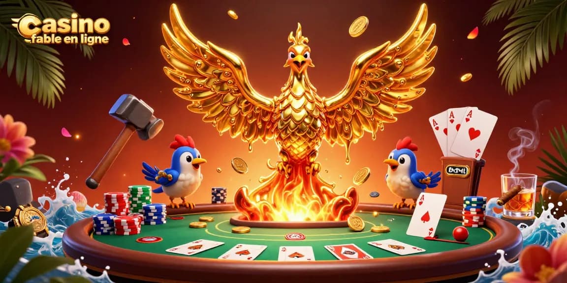 Jouez sur un casino fiable en ligne avec des personnages en 3D et des éléments de poker captivants.