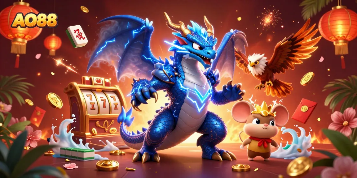Spin for fortune with AO88’s powerful dragon, festive symbols, and dynamic casino energy.