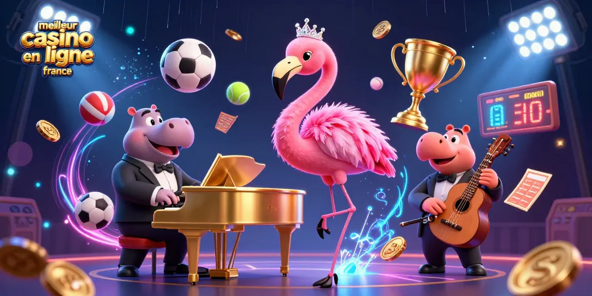 Découvrez le meilleur casino en ligne France avec une scène animée de chanteuses et éléments de jeu captivants.