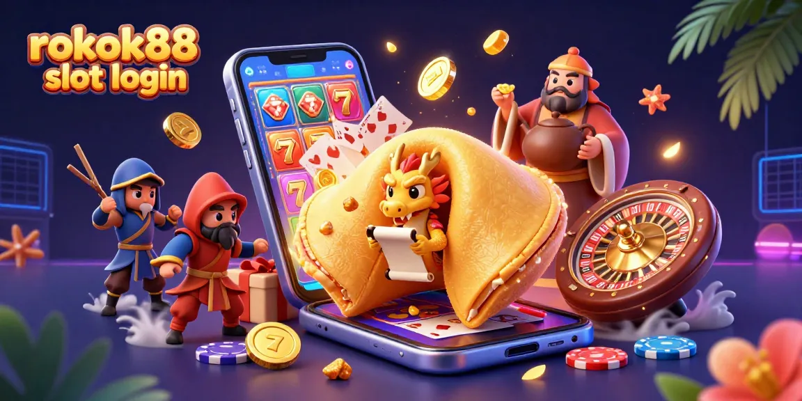 Engage with rokok88 slot login to explore golden fortune adventures in this vivid casino scene.