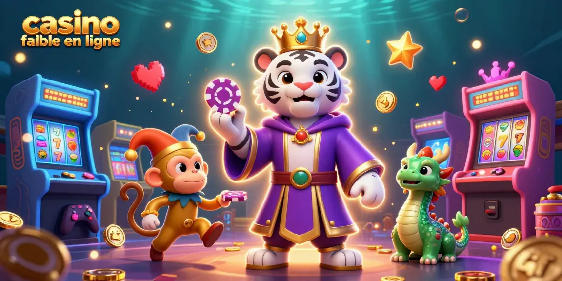 Le casino fiable en ligne stimule l'excitation avec un tigre majestueux et un singe jongleur dans un monde de jeux animé.