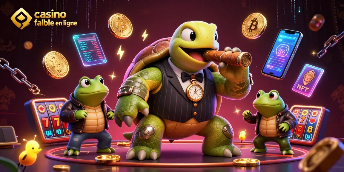 Admirez cette illustration 3D d'un casino fiable en ligne avec des personnages attachants et des éléments de jeu captivants.