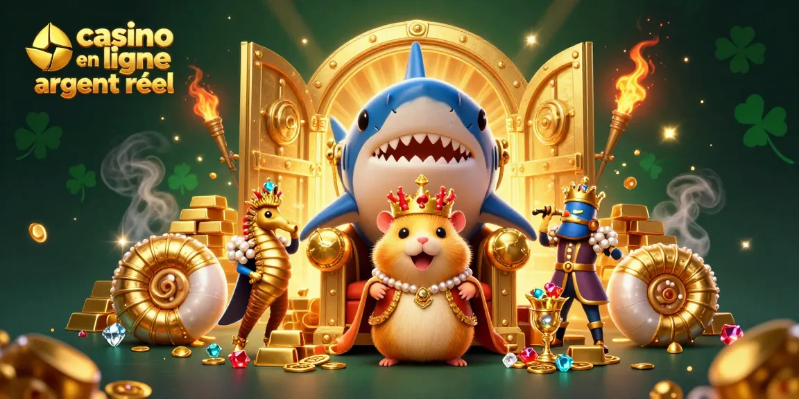 Jouez à des jeux captivants sur un casino en ligne argent réel avec un roi hamster doré et ses gardes marins.