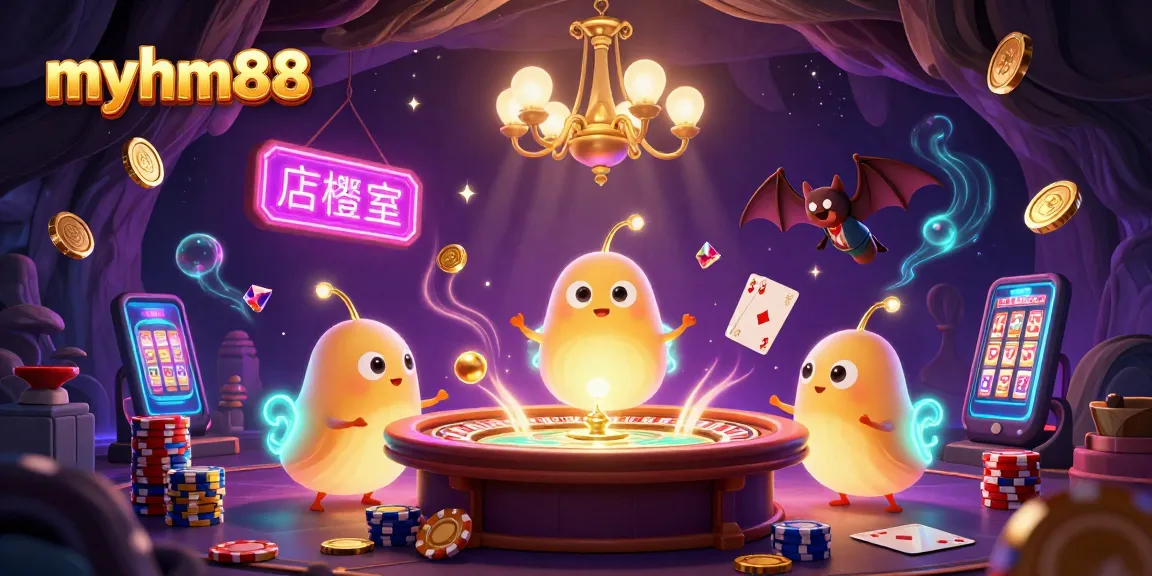 Play at myhm88 and enjoy the excitement of a vibrant casino scene filled with treasures and games.