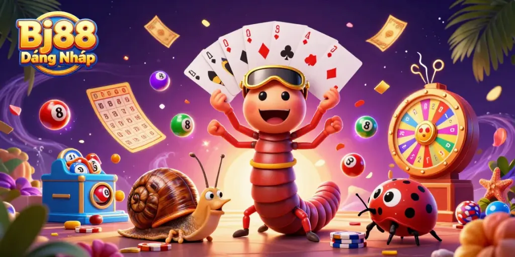 Join the excitement at Bj88 Đăng Nhập with colorful games, casino actions, and cheerful characters.