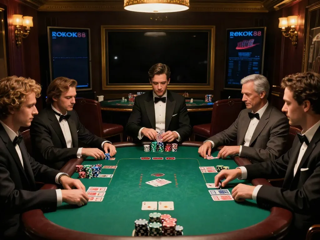 Experience the thrill of the ROKOK88 link in a classic mafia-themed online casino setting.