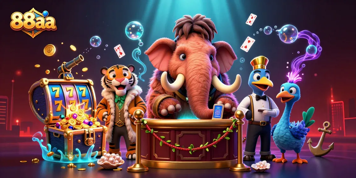 Experience the vibrant world of 88aa as the mammoth bouncer welcomes guests to the casino paradise.