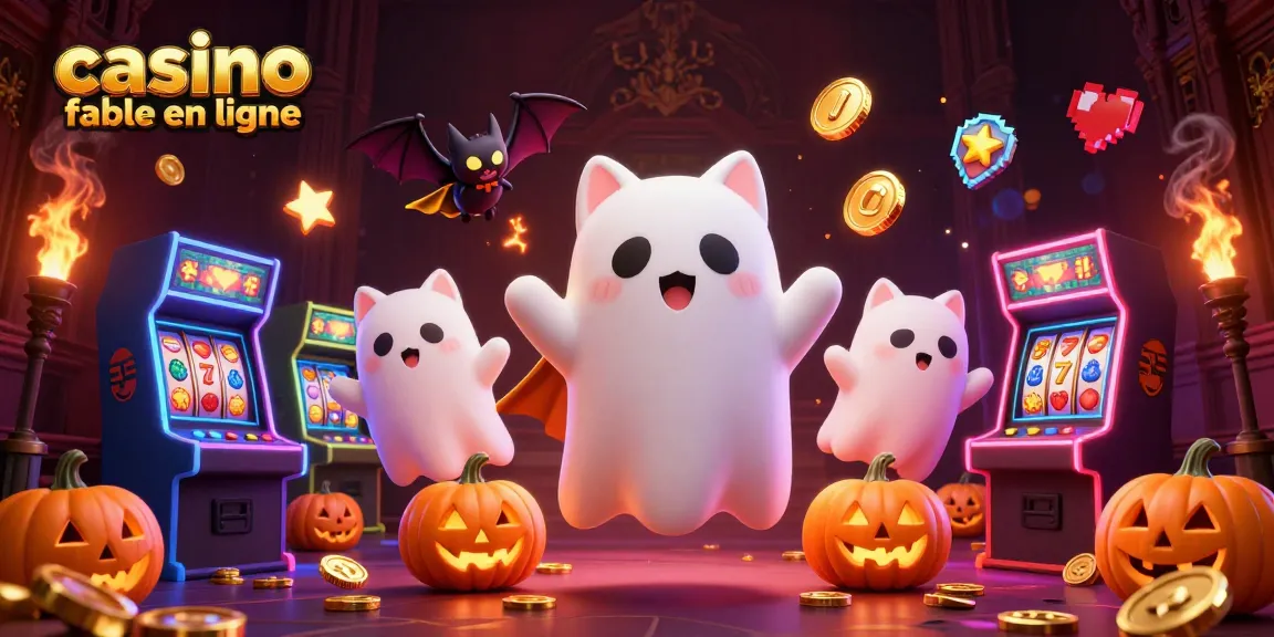 Découvrez le plaisir du jeu avec casino fiable en ligne : un chat fantôme amical et un vampire dans un casino.