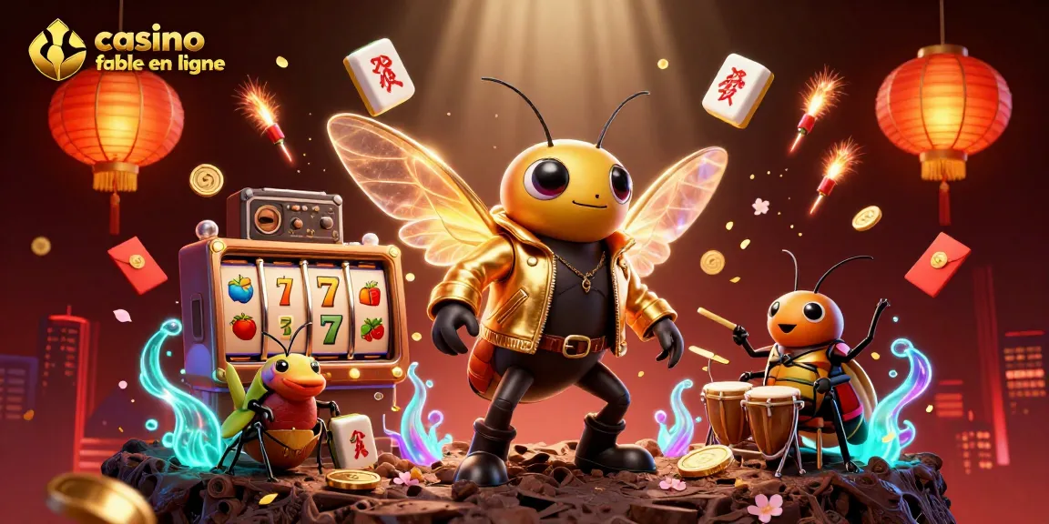 Image dynamique illustrant le casino fiable en ligne avec une star rock et des éléments de jeu colorés
