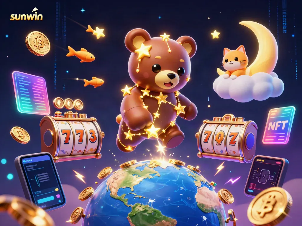 Engaging sunwin casino scene with a constellation bear, rich colors, and dynamic gameplay elements
