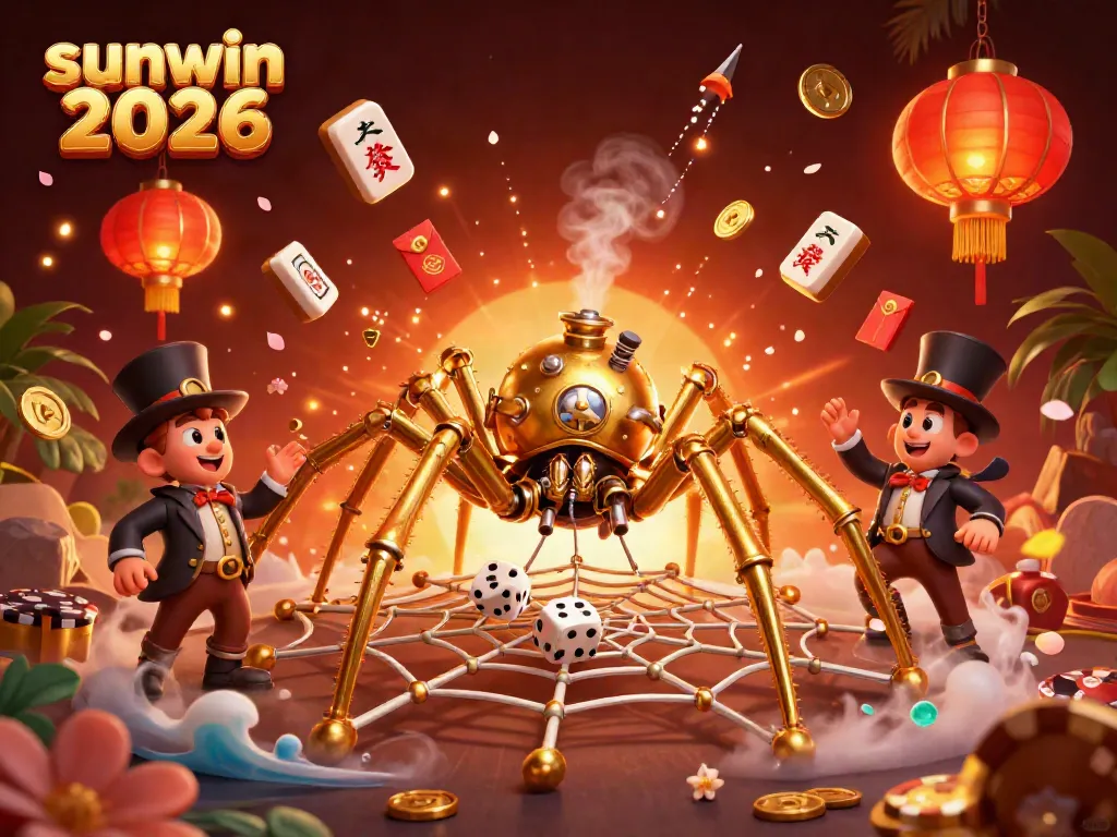Experience winning moments with sunwin 2026, illustrated through a vibrant steampunk casino scene.