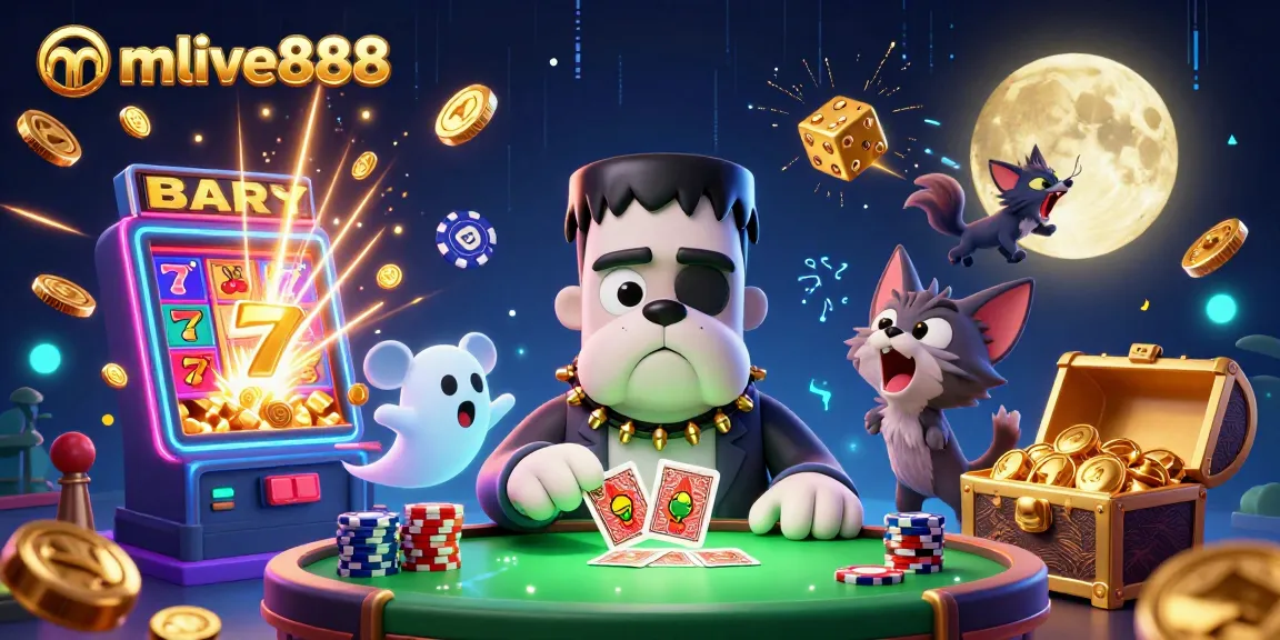 Play games in mmlive888 with a unique 3D cartoon-inspired casino scene filled with vibrant characters and gaming elements.