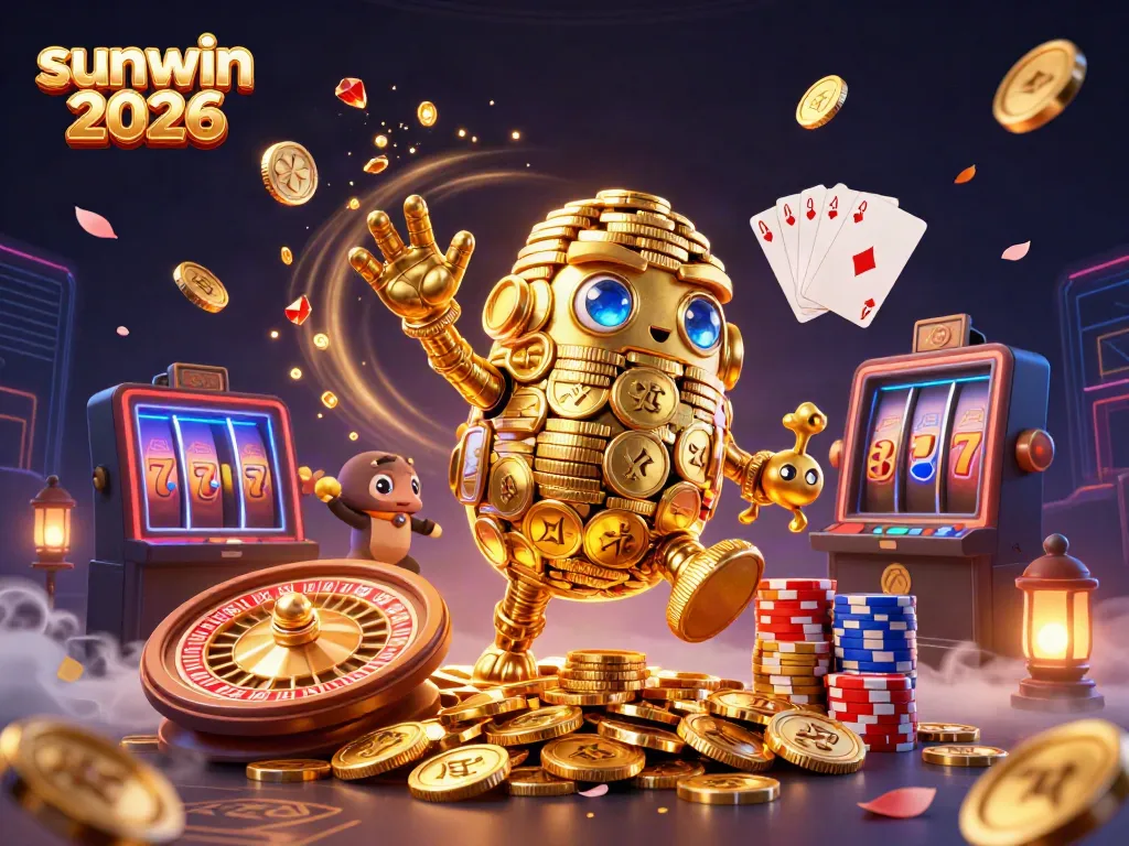 Experience exhilarating gameplay with sunwin 2026's golden golem and casino elements in an engaging 3D illustration.