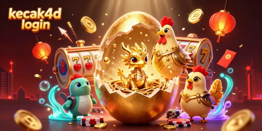 Experience excitement with kecak4d login showcasing a golden dragon in a vibrant casino scene.