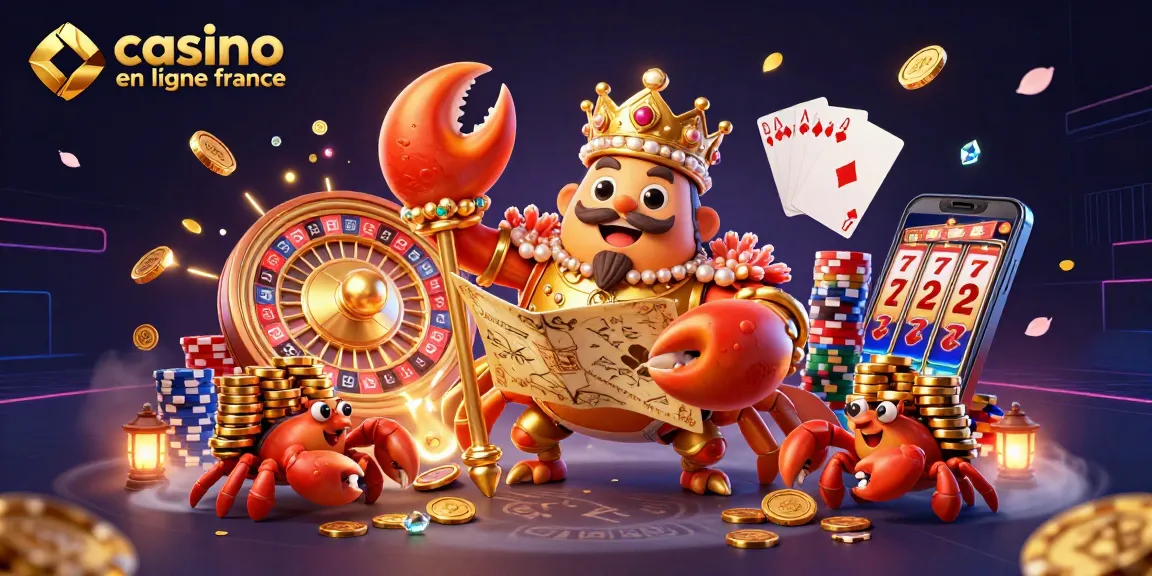 Rejoignez le crabe empereur en quête de trésors aux casinos en ligne France.