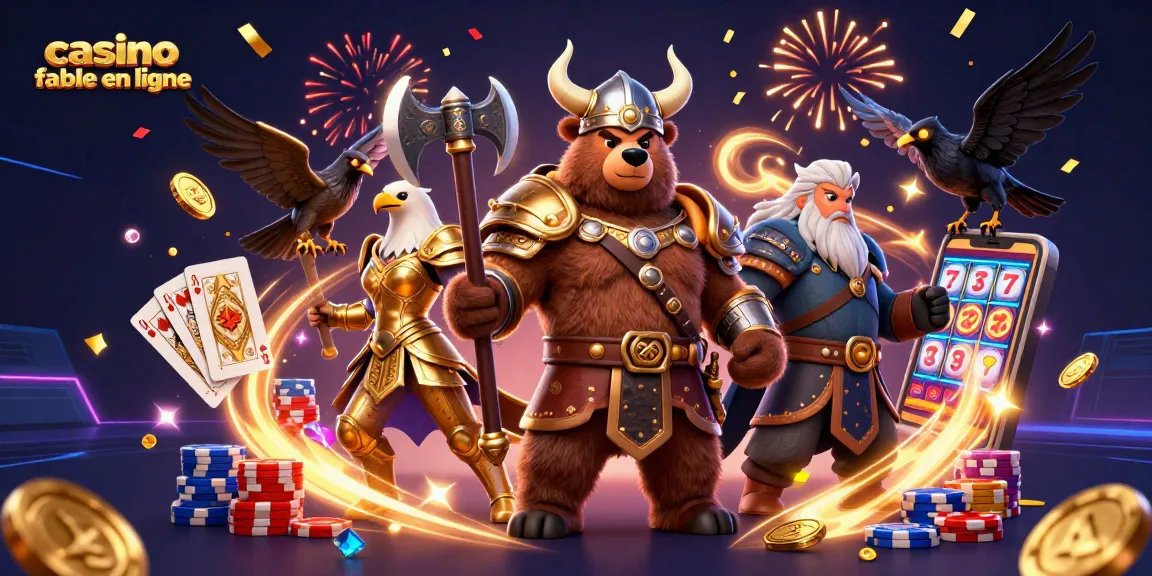 Documents le monde du casino fiable en ligne avec un ours viking et des éléments de jeu dynamiques.
