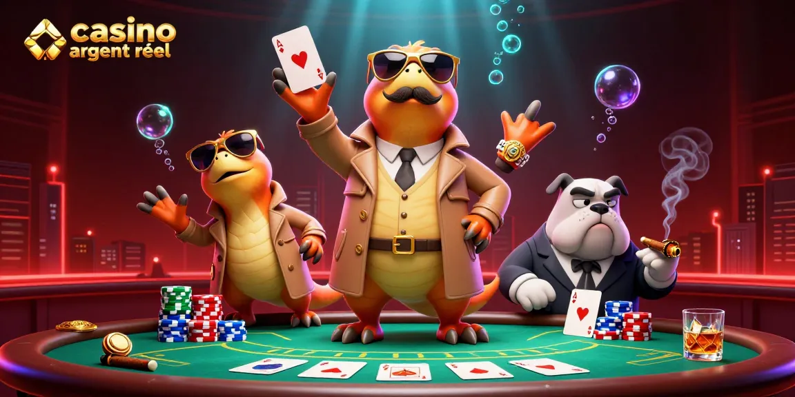 Les raptors en trench-coat tentent d'entrer dans un casino VIP, mettant en avant l'atmosphère d'un casino en ligne argent réel.
