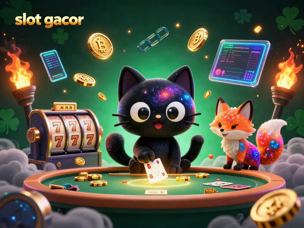 Experience the excitement of slot gacor featuring dynamic characters and casino elements in a colorful cosmic scene.
