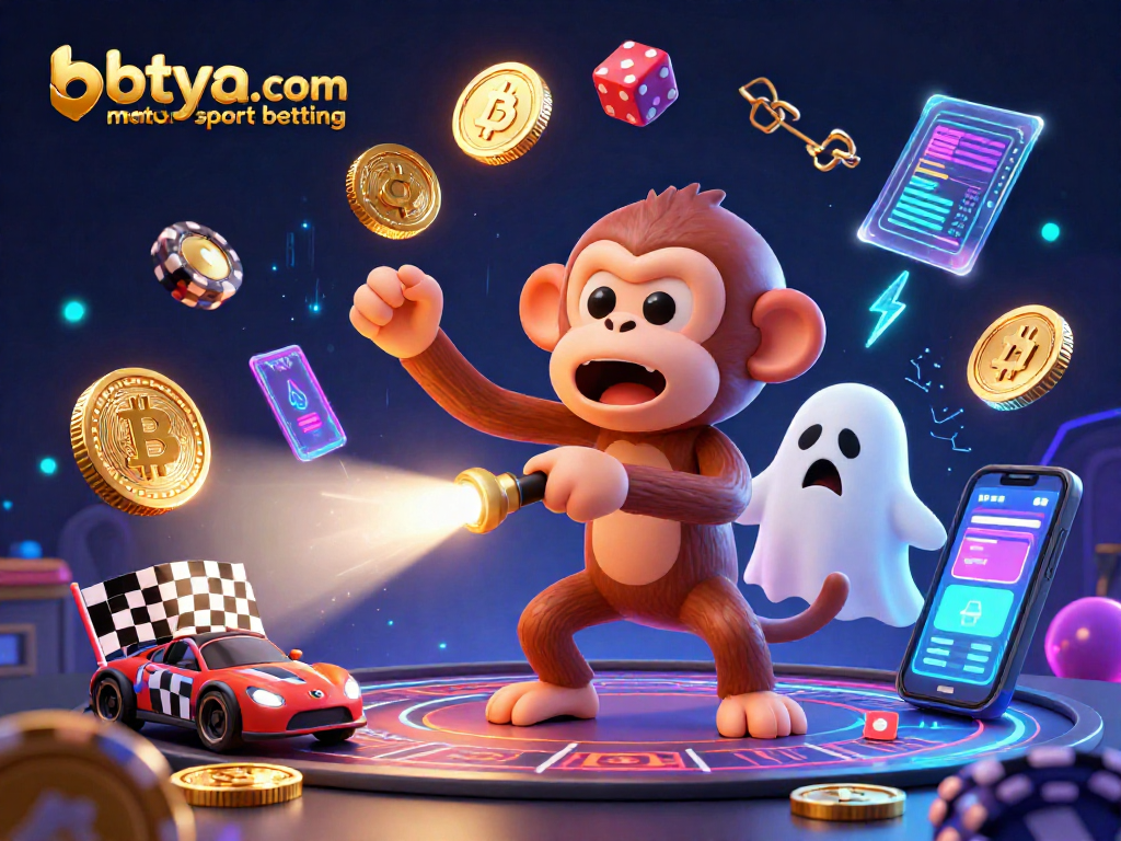 Experience thrilling betya.com motorsport betting with vibrant 3D illustration of a haunted casino scene.