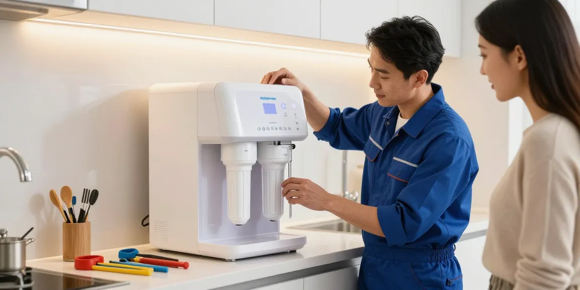 Waterdrop ED04B-L Mega Electric Water Filter Dispenser installed by trusted local service provider in modern kitchen setting.