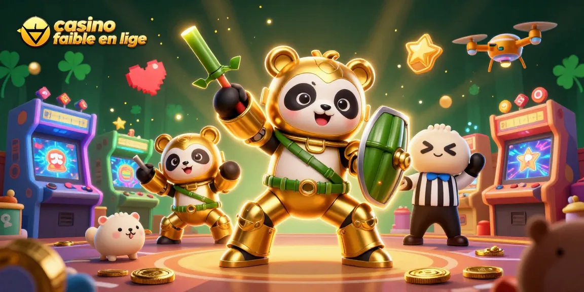Découvrez casino fiable en ligne avec un panda pilote en robot animé entouré de jeux colorés.