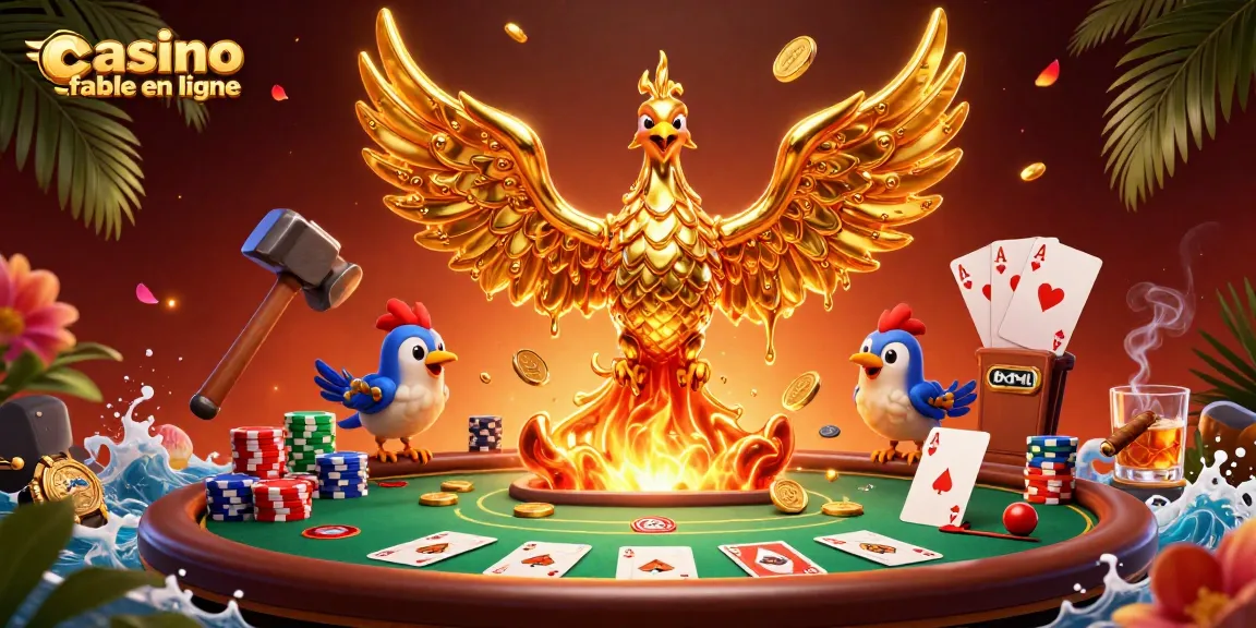 Jouez sur un casino fiable en ligne avec des personnages en 3D et des éléments de poker captivants.