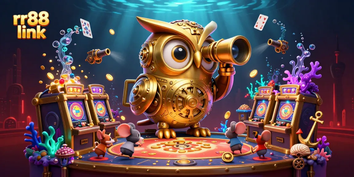 Bet on fun at RR88 link with our interactive casino owl illustration.