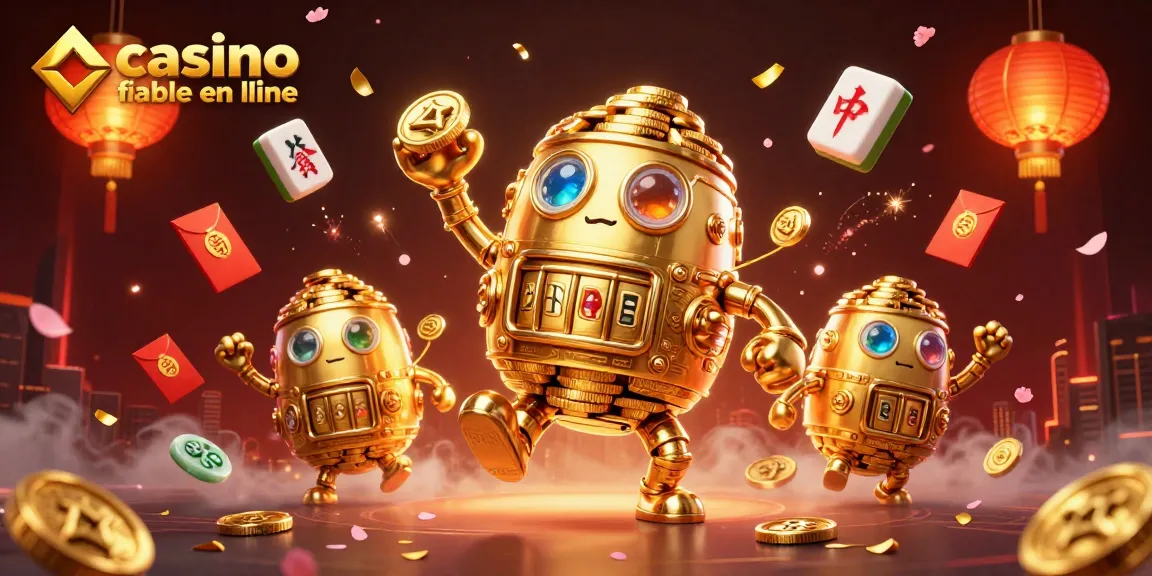 Jouez au casino fiable en ligne pour gagner avec ce golem aux pièces d'or et éléments de jeux variés.