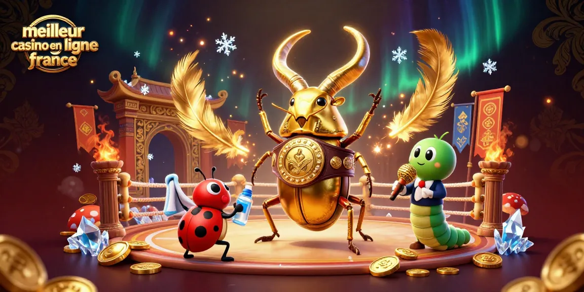 Plongez dans l'action au meilleur casino en ligne France avec un scarabée géant et un ring spectaculaire.
