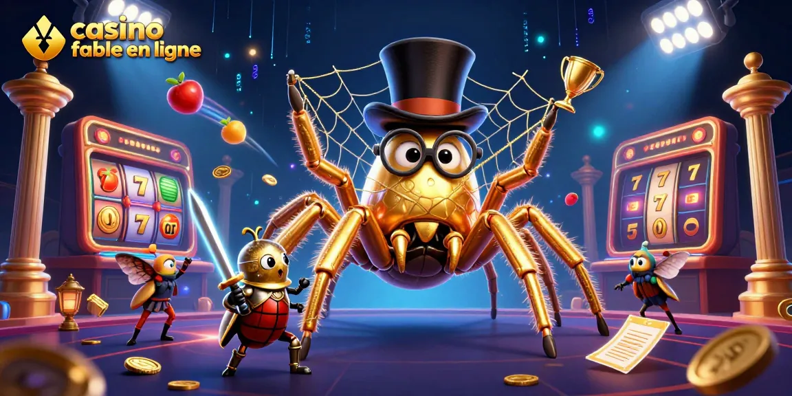 Plonger dans l'animation d'un casino fiable en ligne avec une tarantule dorée et des personnages fascinants.