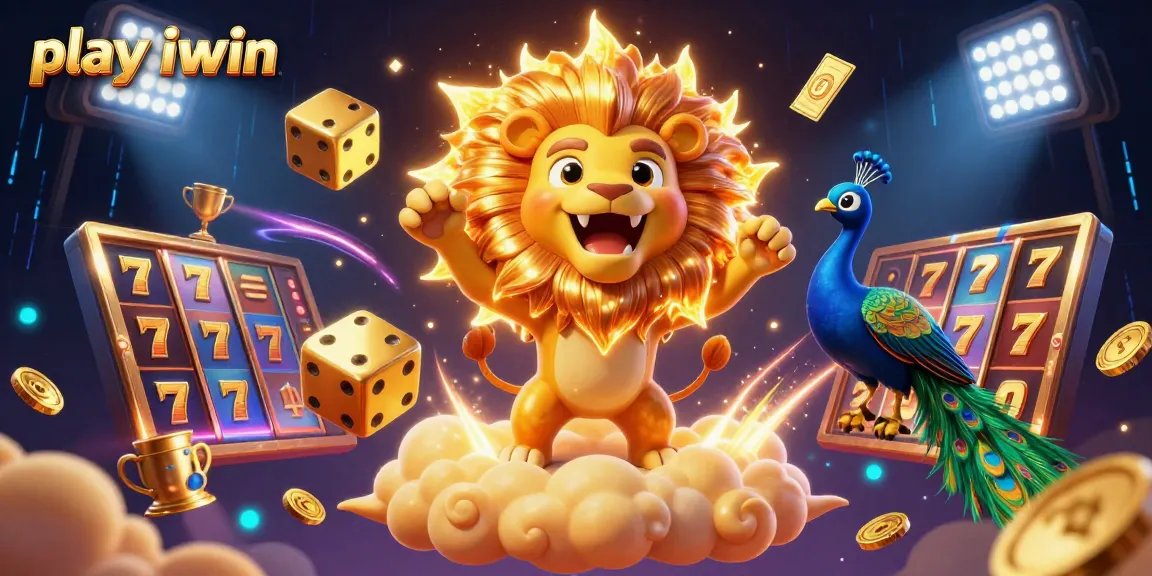 Play iwin slots with thrilling characters and dynamic gaming elements in a vibrant 3D scene.