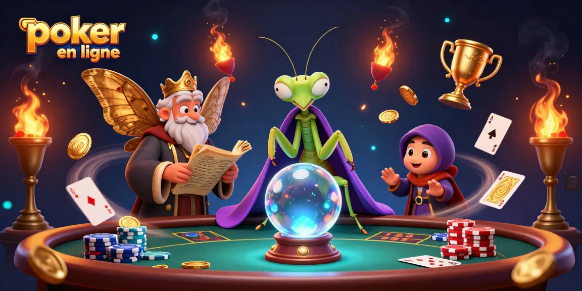 Jouez au poker en ligne avec une image captivante de voyants et d'éléments de jeu dynamiques.