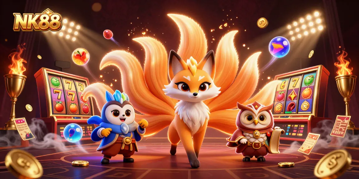 Experience the vibrant world of NK88 casino with colorful spirits and thrilling game elements.