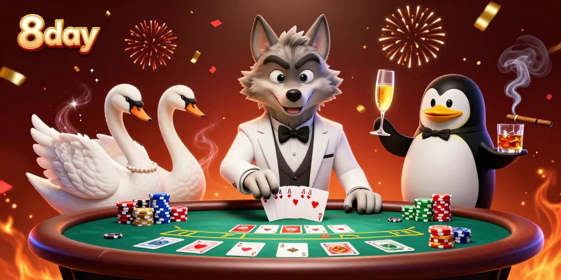 Experience thrilling baccarat at 8day with elegant characters and vibrant casino elements.