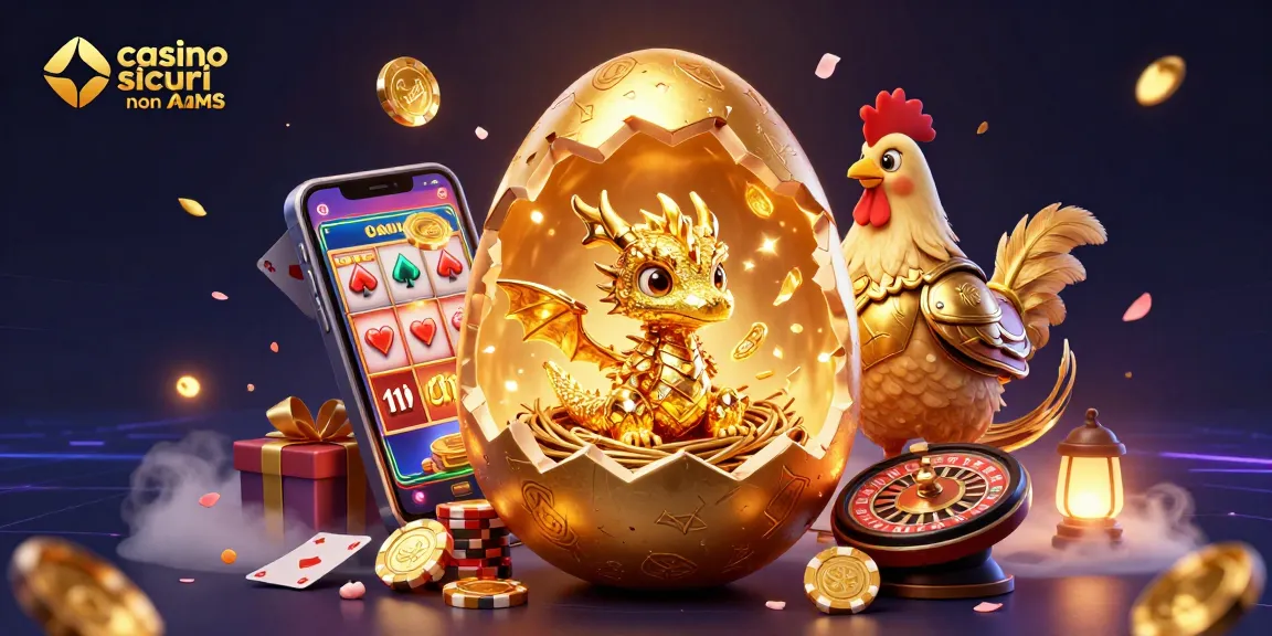 Giocando nei casino sicuri non AAMS con drago d'oro e elementi di gioco vibranti