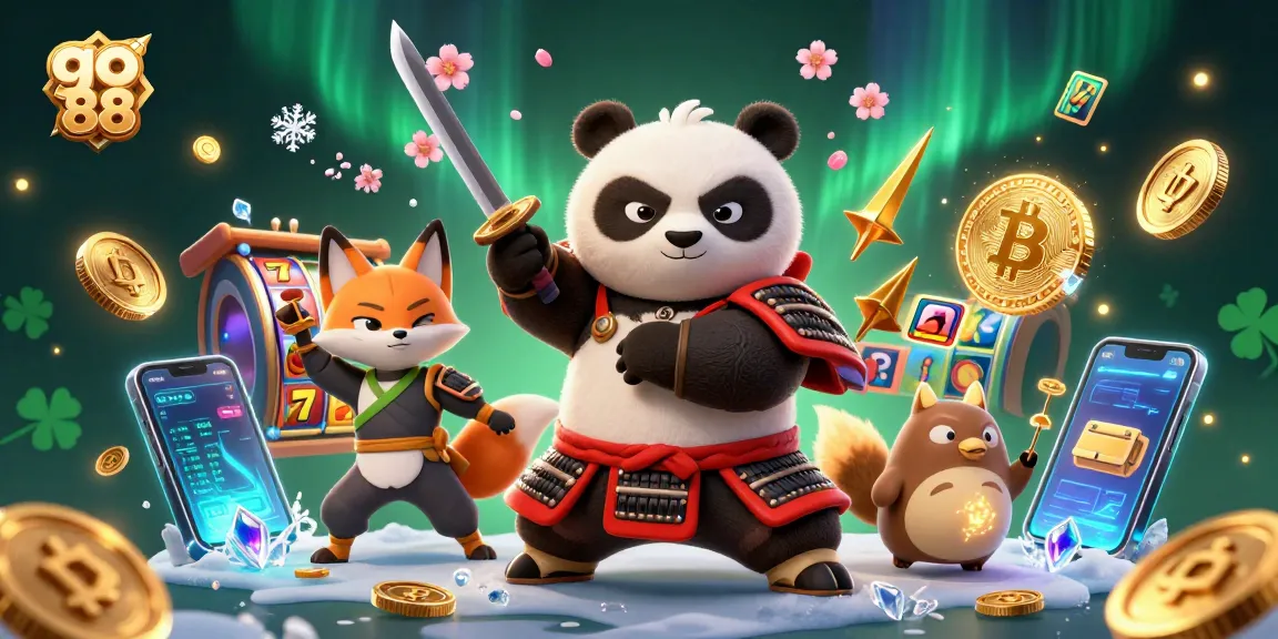 Engage in thrilling play with go 88's vibrant casino scene featuring dynamic characters and sparkling elements.